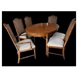 Vintage Dixie Tahiti Dining Table with Six Chairs