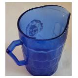 Vintage Shirley Temple Collectible Cobalt Blue Glass Pitcher
