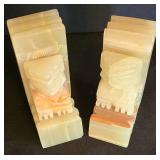 Pair of Onyx Aztec Style Bookends