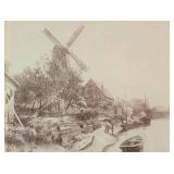 Vintage Rustic Framed Holland Print on Glass