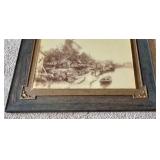 Vintage Rustic Framed Holland Print on Glass