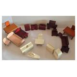 Sweet Collection of Wooden Dollhouse Furniture