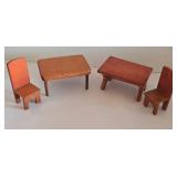 Sweet Collection of Wooden Dollhouse Furniture