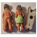 Set of Hand-Painted Ceramic Native American Figures