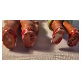 Set of Hand-Painted Ceramic Native American Figures