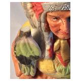Set of Hand-Painted Ceramic Native American Figures