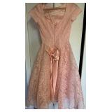 Pretty Pink Vintage Lace Dress with Headband
