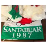 Vintage 1986 and 1987 Santa Bears and Original Bag