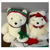 Vintage 1986 and 1987 Santa Bears and Original Bag