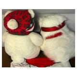 Vintage 1986 and 1987 Santa Bears and Original Bag
