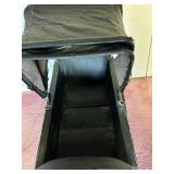 Vintage Oil Cloth Doll Carriage Circa 1910 / Antique Victorian Baby Carriage with Black Fabric Cover