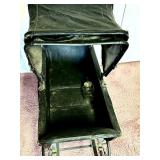Vintage Oil Cloth Doll Carriage Circa 1910 / Antique Victorian Baby Carriage with Black Fabric Cover