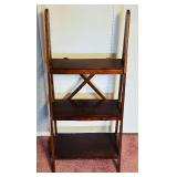 Wood Three Shelf Angled Display / Bookcase