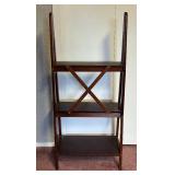 Wood Three Shelf Angled Display / Bookcase