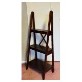 Wood Three Shelf Angled Display / Bookcase