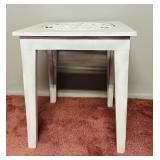 Pretty White Petite Table and Wall Hanging