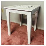 Pretty White Petite Table and Wall Hanging