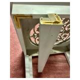 Pretty White Petite Table and Wall Hanging