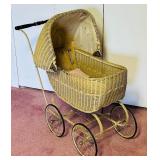 Vintage Lloyd Loom Wicker Baby or Doll Carriage 1920s  - 1930s