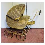 Vintage Lloyd Loom Wicker Baby or Doll Carriage 1920s  - 1930s