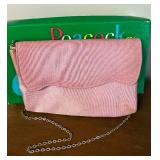 Vintage Dusty Rose Size 7.5 AA Peacock Pumps with Matching Handbag