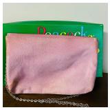 Vintage Dusty Rose Size 7.5 AA Peacock Pumps with Matching Handbag