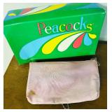 Vintage Dusty Rose Size 7.5 AA Peacock Pumps with Matching Handbag