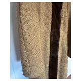 Vintage Womens Coat with Fur Trim and Matching Small Fur Hat