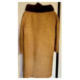 Vintage Womens Coat with Fur Trim and Matching Small Fur Hat