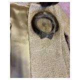 Vintage Womens Coat with Fur Trim and Matching Small Fur Hat