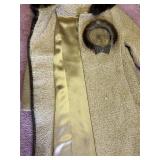Vintage Womens Coat with Fur Trim and Matching Small Fur Hat