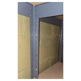 Pair of Attached Metal & Plywood Shelving Units