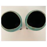 Pair of Red Wing Turquoise Modernist Vases by Charles Murphy - Loc58
