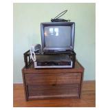 Vintage Entertainment Set with Atari 2600, Emerson TV, and Accessories