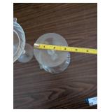 Pair of Vintage Nude Glass Compotes - Cambridge Shell Style