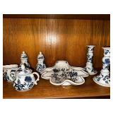 Set of Blue Danube Porcelain Pieces with Floral Pattern