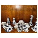 Set of Blue Danube Porcelain Pieces with Floral Pattern