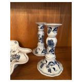 Set of Blue Danube Porcelain Pieces with Floral Pattern