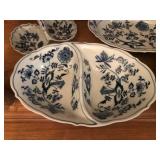 Blue Danube Porcelain Serving Bowl Set with Floral Designs