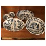 Blue Danube Porcelain Serving Bowl Set with Floral Designs