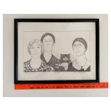 D.A.R. and Cat Limited Edition Framed Art Print by Nan Gabriel