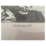 D.A.R. and Cat Limited Edition Framed Art Print by Nan Gabriel