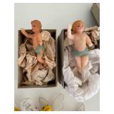 Collection of Vintage German Wax Angel Ornaments