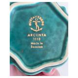 Gustavsberg Argenta Swedish Green Flower Pot with Saucer