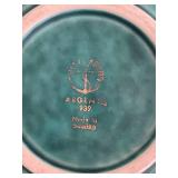 Gustavsberg Argenta Swedish Green Flower Pot with Saucer