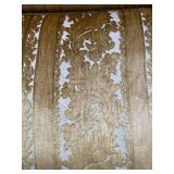 Vintage Gold Floral Upholstery Sofa with Wood Frame