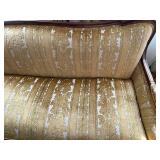 Vintage Gold Floral Upholstery Sofa with Wood Frame