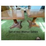 Set of Two Davis Cabinet Co. Walnut Cocktail Tables