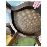 Set of 2 Vintage Cane Back Armchairs with Upholstered Cushions