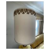 Vintage Yellow Quilted Glass Lamp with Crystal Adornments